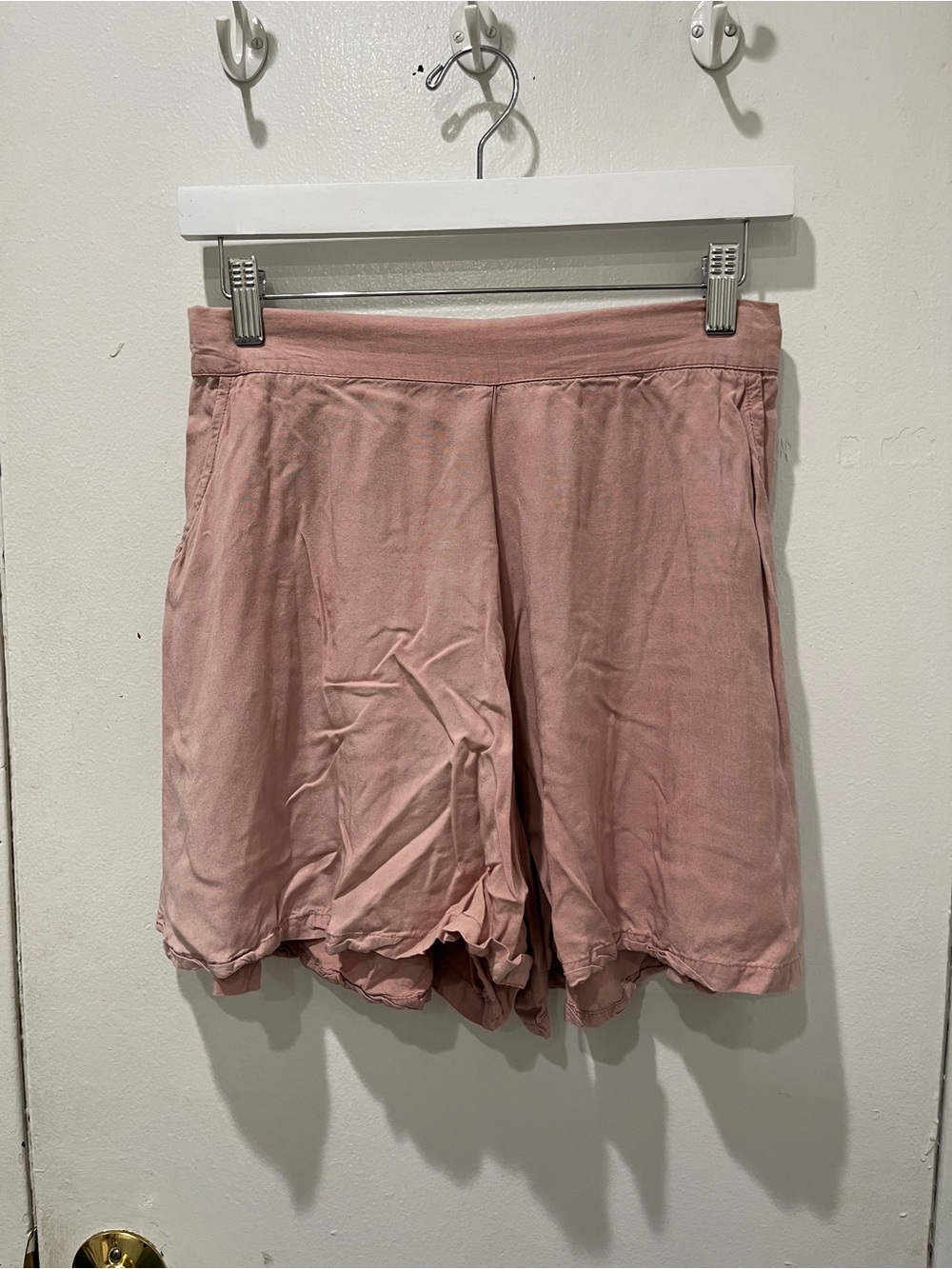 Abrand Blush Pink High-Waist Relaxed Shorts